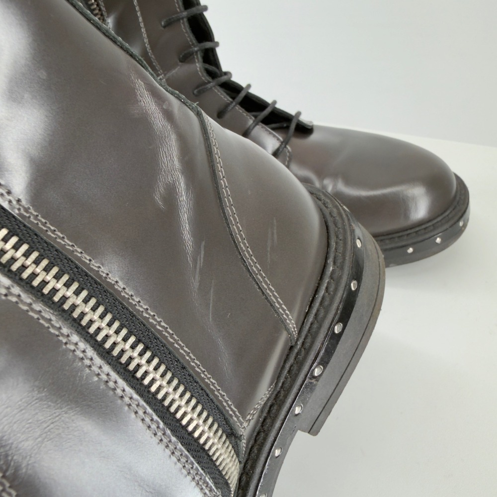 Barney's New York Taupe Lace Up Combat Boots Size 35 - Picture 7 of 8